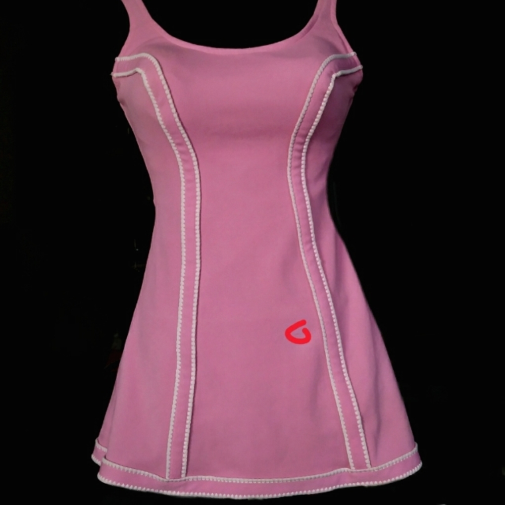 Vintage Pink One Piece Swim Dress - Picture 7 of 10